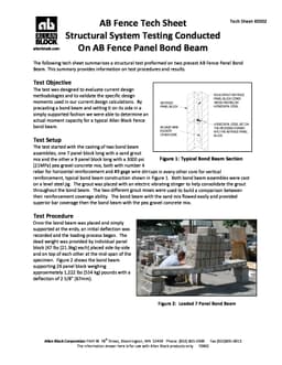 Structural Compressive Testing Conducted on AB Fence Panel Bond Beam