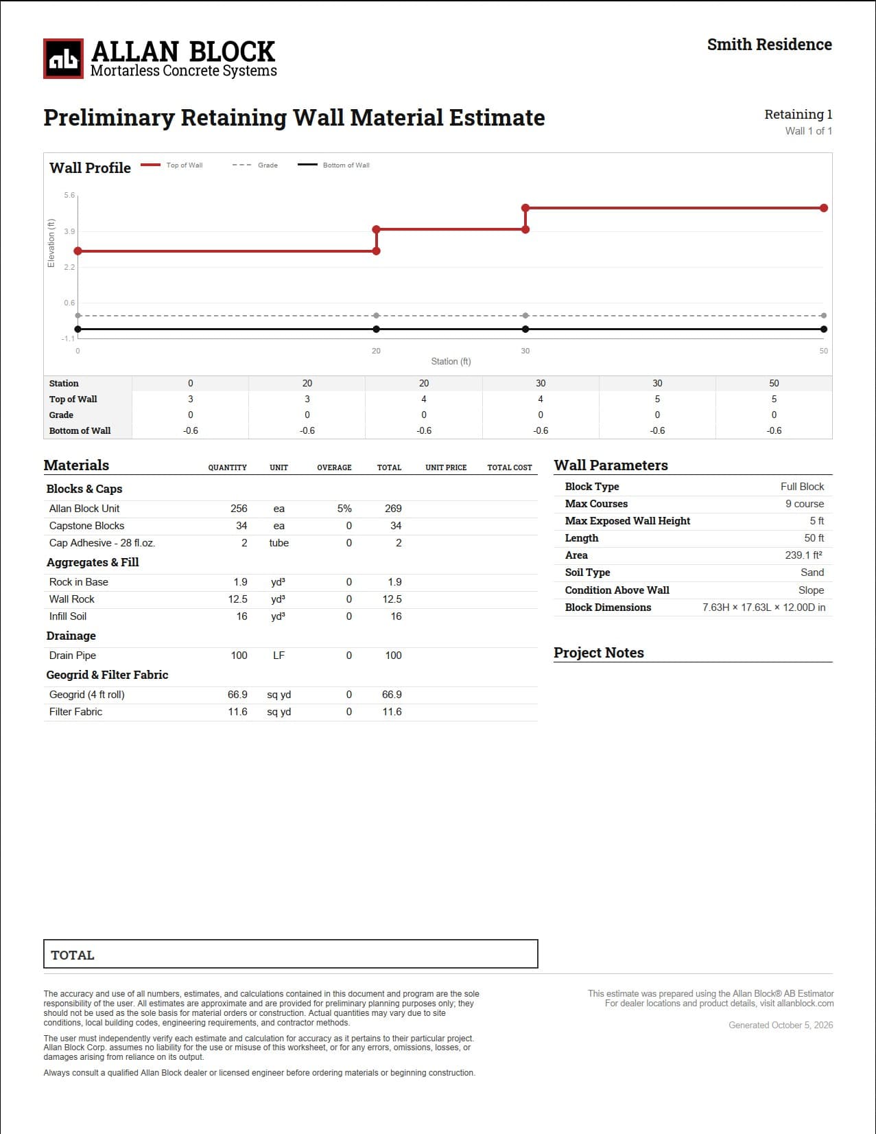 Output Your Estimate to PDF or Excel formats